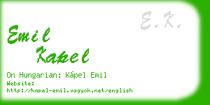 emil kapel business card