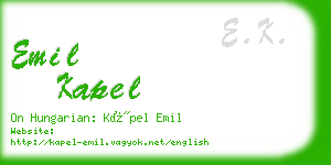 emil kapel business card